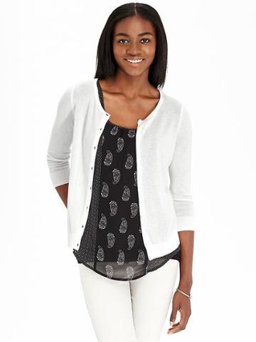 Old Navy Womens Lightweight Cardigans - White