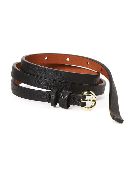 Old Navy Skinny Faux Leather Belt For Women - Black