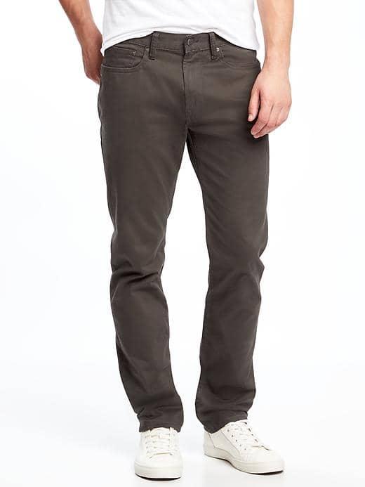 Old Navy Built In Flex Slim Brushed Twill Pants For Men - Wet Stone