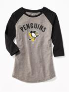 Old Navy Womens Nhl Team-graphic Raglan Tee For Women Pittsburgh Penguins Size L