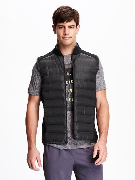 Old Navy Quilted Running Vest For Men - Black