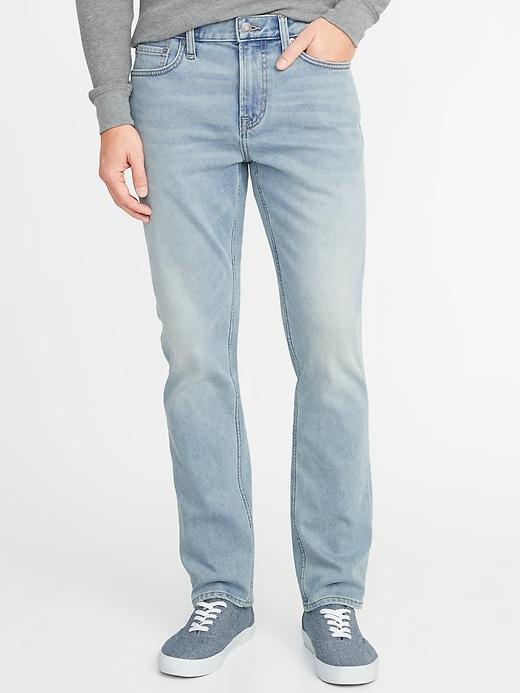 Old Navy Mens Slim Built-in Warm Jeans For Men Light Wash Size 28w