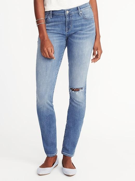 Old Navy Womens Mid-rise Curvy Straight Jeans For Women Steel Blue Size 12