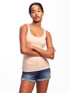 Old Navy First Layer Fitted Rib Knit Tank For Women - Peach Gelato
