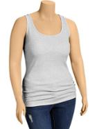 Old Navy Womens Plus Perfect Rib Knit Tanks Size 1x Plus - Light Heather Gray