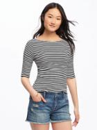 Old Navy Classic Ballet Back Tee For Women - O.n. New Black Stripe