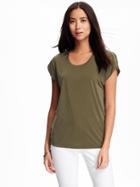 Old Navy Relaxed Sueded Tulip Sleeve Tee For Women - Pasture Present