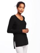 Old Navy Relaxed Textured Tunic Sweater For Women - Blackjack
