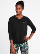 Old Navy Womens Loose-fit Raglan Sweatshirt For Women Black Size Xs