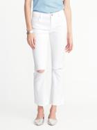 Old Navy Womens Cropped White Flare Ankle Jeans For Women Bright White Size 16