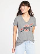 Old Navy Womens Ncaa Team V-neck Tee For Women Ohio State Size L