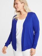 Semi-fitted Plus-size Short Open-front Sweater