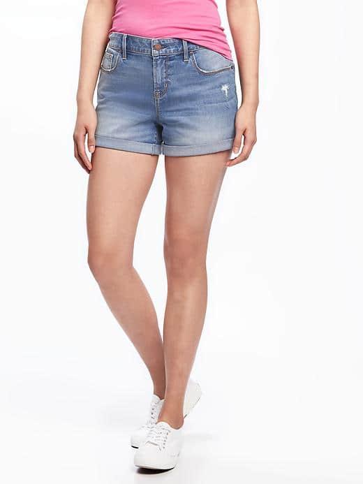 Old Navy Mid Rise Rockstar Denim Shorts For Women 3.5 - Light Wash