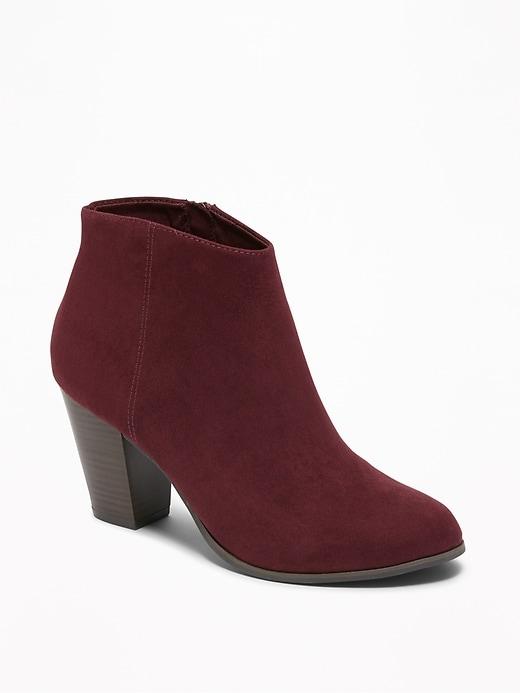 Old Navy Womens Sueded Block-heel Booties For Women Oxblood Size 9