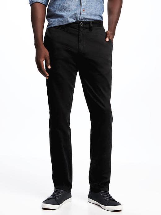 Old Navy Built In Flex Ultimate Slim Fit Brushed Twill Khakis For Men - Black