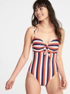 Old Navy Womens Knot-front Swimsuit For Women Americana Size S