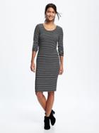 Old Navy Rib Knit Bodycon Dress For Women - Black Stripe Color 3