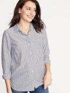 Classic Button-front Shirt For Women
