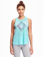 Old Navy Go Dry Performance Muscle Tank For Women - Icy Aqua