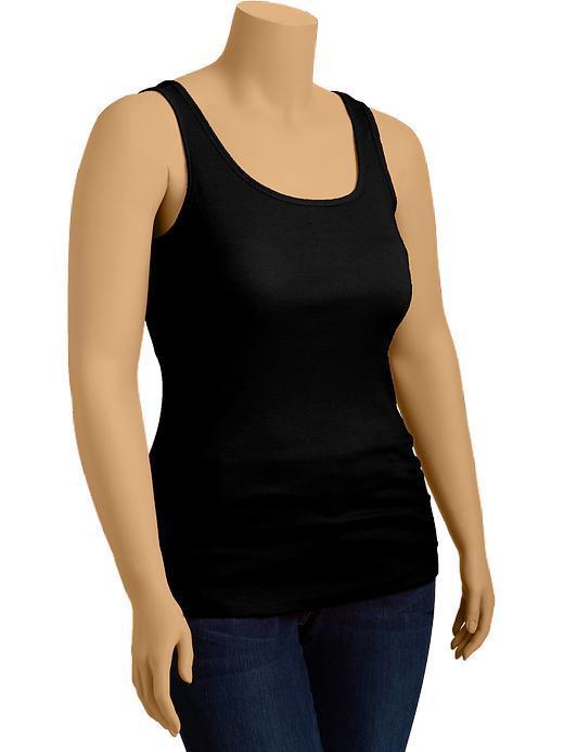 Old Navy Womens Plus Perfect Rib Knit Tanks - Black Jack