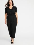 Old Navy Womens Waist-defined Plus-size Jumpsuit Black Size 4x