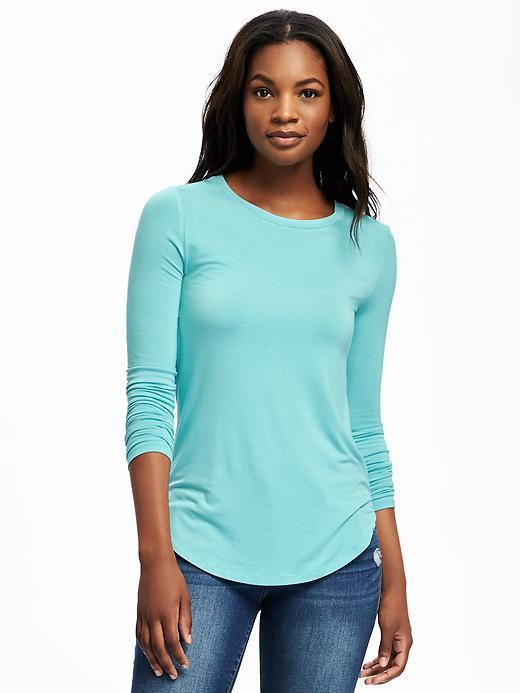 Old Navy Crew Neck Layering Tee For Women - Warmer Waters