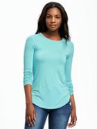 Old Navy Crew Neck Layering Tee For Women - Warmer Waters