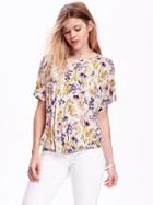 Old Navy Pleated Cocoon Top - Floral Top