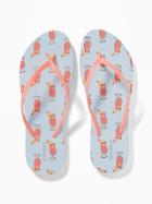 Old Navy Womens Patterned Flip-flops For Women Tropical Drinks Size 8