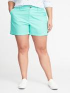Old Navy Womens Mid-rise Plus-size Everyday Twill Shorts (5) Terrace Size 30