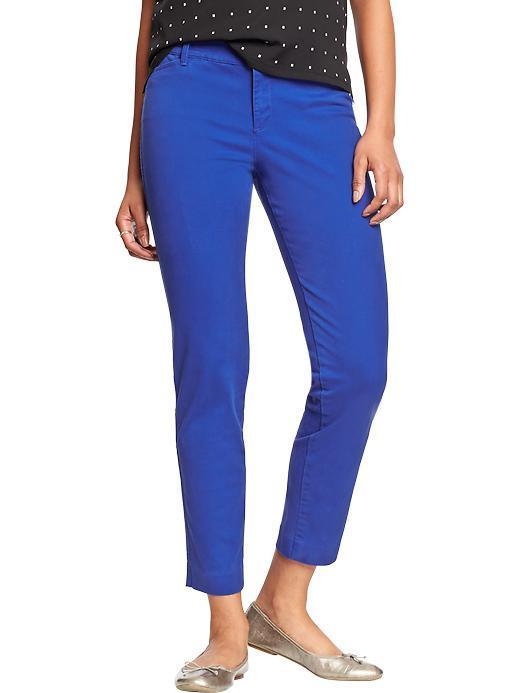 Old Navy Womens The Pixie Stretch Twill Pants - Bluetiful
