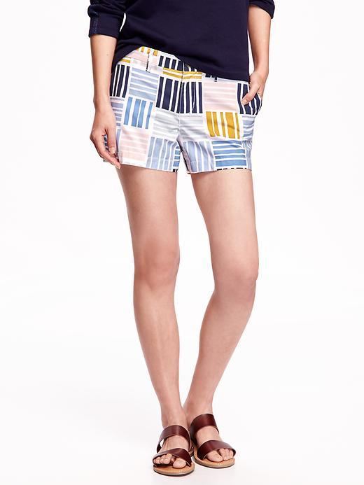 Old Navy Mid Rise Canvas Shorts 3 For Women - Multi Print