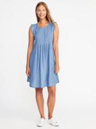 Old Navy Pintuck Tencel Swing Dress For Women - Medium Wash