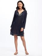Old Navy Embroidered Gauze Swim Cover Up For Women - In The Navy
