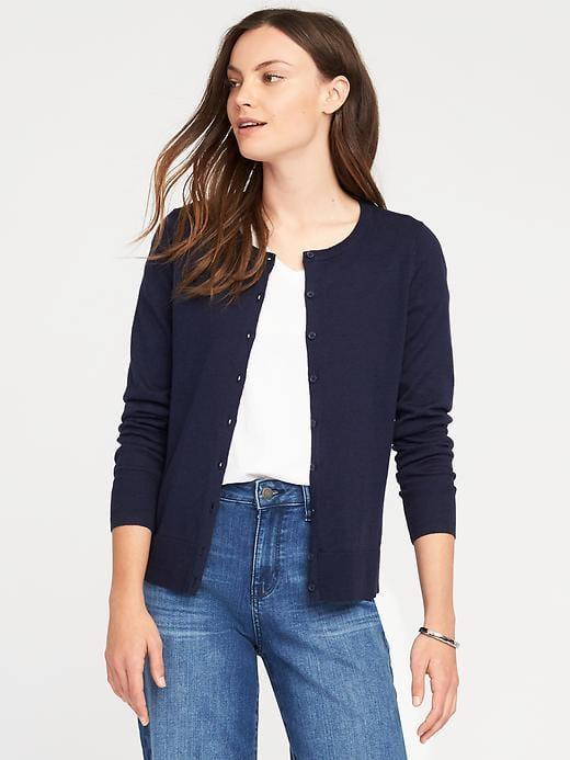 Old Navy Womens Classic Crew-neck Cardi For Women Navy Blue Size Xs