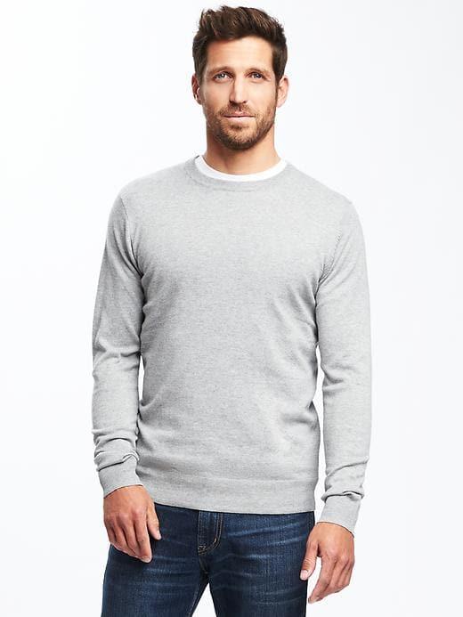Old Navy Crew Neck Sweater For Men - Light Gray Heather