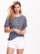 Old Navy Printed Oversized Top For Women - Multi Cool Print Tops