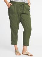 Old Navy Womens Plus-size Mid-rise Soft Utility Cropped Pants Moss Landing Size 1x