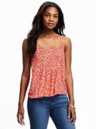 Old Navy Pleated Swing Cami For Women - Orange Combo