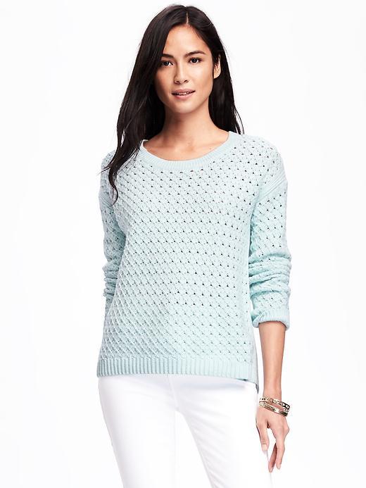 Old Navy Hi Lo Honeycomb Stitch Pullover For Women - Sky Way