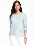 Old Navy Hi Lo Honeycomb Stitch Pullover For Women - Sky Way