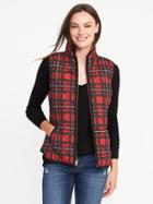 Old Navy Quilted Vest For Women - Red Plaid