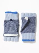 Old Navy Womens Convertible Sweater-knit Gloves For Women Blue Marl Size One Size