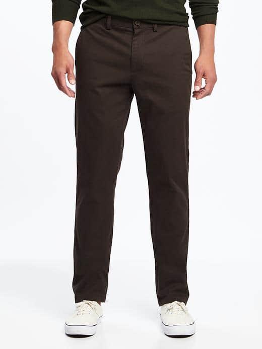 Old Navy Straight Ultimate Built In Flex Khakis For Men - Dark Brown