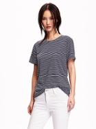 Old Navy Relaxed Crew Neck Tee - Navy Stripe