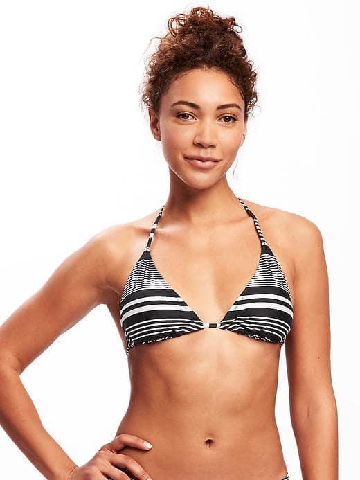 Old Navy Triangle String Bikini Top For Women - Black/white Stripe