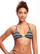Old Navy Triangle String Bikini Top For Women - Black/white Stripe