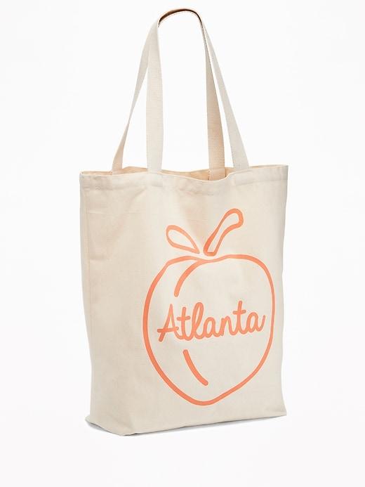 Old Navy Womens Atlanta-graphic Canvas Tote For Women Pretty Peachy Size One Size
