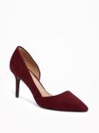 Old Navy Sueded Dorsay Pumps For Women - Oxblood