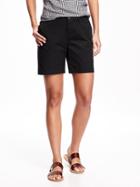 Old Navy Mid Rise Twill Shorts For Women 7 - Black
